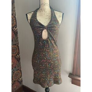 Urban Outfitters Sequined Mini Halter Party Dress Size Medium